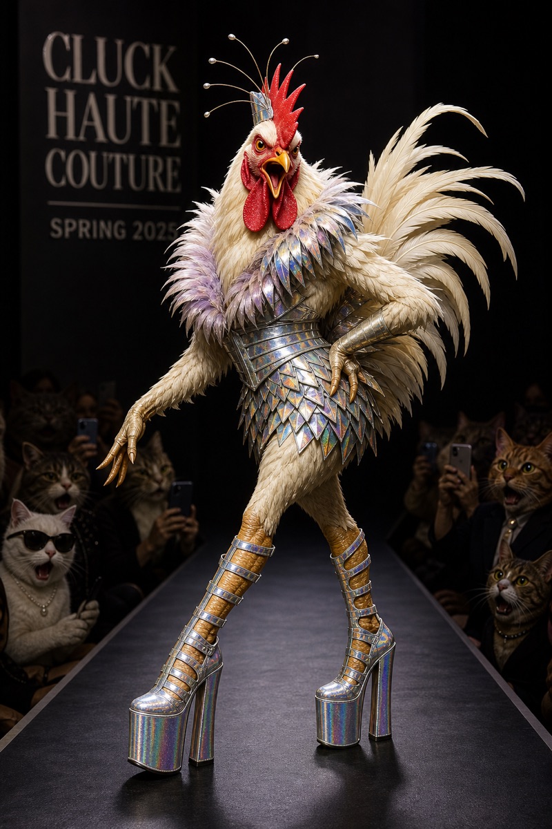 Runway feather walk